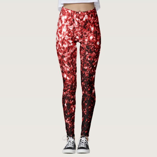 Donkere rode vlek Glitter sparkles Glamor Leggings (Voorkant)