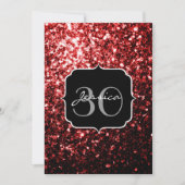Donkere rode vlek Glitter sparkles Glamor Monogram Kaart (Voorkant)