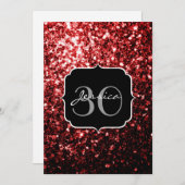 Donkere rode vlek Glitter sparkles Glamor Monogram Kaart (Voorkant / Achterkant)