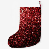 Donkere rode vlek Glitter sparkles Glamor Monogram Kleine Kerstsok (Achterkant)