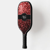 Donkere rode vlek Glitter sparkles Glamor Monogram Pickleball Paddle (Links)