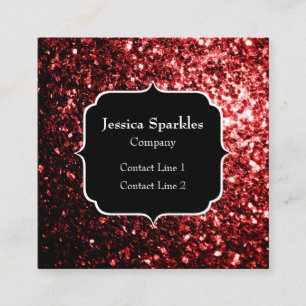 Donkere rode vlek Glitter sparkles Glamor Monogram Vierkante Visitekaartje
