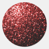 Donkere rode vlek Glitter sparkles Glamor Ronde Sticker (Voorkant)