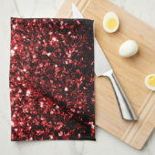 Donkere rode vlek Glitter sparkles Glamor Theedoek (Quarter Fold)