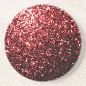 Donkere rode vlek Glitter sparkles Glamor Zandsteen Onderzetter (Voorkant)