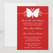 Donkere rode vlinder zwemt rond de bruiloft kaart (Voorkant / Achterkant)