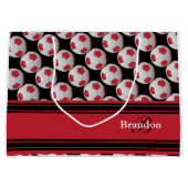 Donkere rode Voetballen personaliseren Large Cadeautasje (Voorkant)