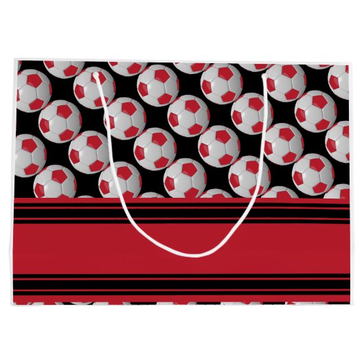 Donkere rode Voetballen personaliseren Large Cadeautasje (Achterkant)