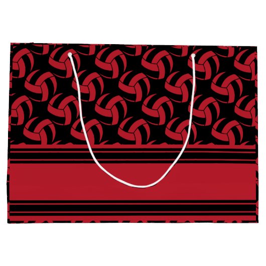Donkere rode volleyballen personaliseren groot cadeauzakje (Achterkant)