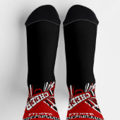 Donkere rode, witte en zwarte Cheerleader Sokken (Top)