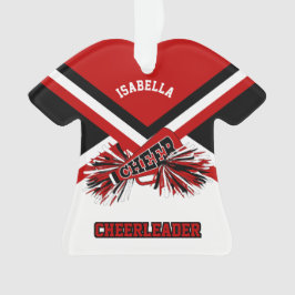 Donkere rode, zwarte en witte Cheerleader Ornament