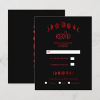 Donkere Rode Zwarte Maanfasen Gotische Trouw RSVP