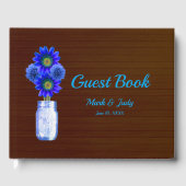 Donkere roestbruine Floral Mason Jar Wedding Gastenboek (Voorkant)