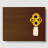 Donkere, roestgele Floral Mason Jar Wedding Gastenboek (Achterkant)