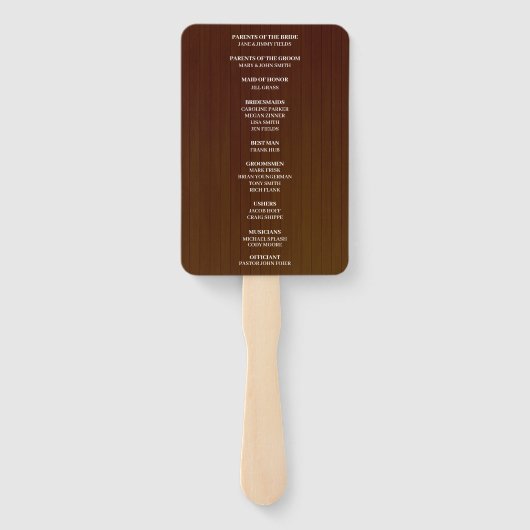 Donkere Roestige Gele Bloemige Mason Jars Bruiloft Handwaaier (Achterkant)