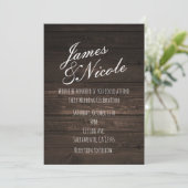 Donkere roestige landelijke houten eenvoudige trou kaart (Staand voorkant)