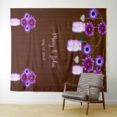 Donkere Roestige Paarse Bloemige Fotobackdrop in M Wandkleed (In Situ (horizontaal))