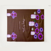 Donkere Roestige Paarse Bloemige Fotobackdrop in M Wandkleed (Voorkant (horizontaal))