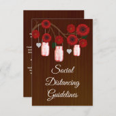 Donkere Roestige Rode Bloem Potten met Veiligheids Informatiekaartje (Voorkant / Achterkant)