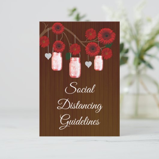 Donkere Roestige Rode Bloem Potten met Veiligheids Informatiekaartje (Staand voorkant)