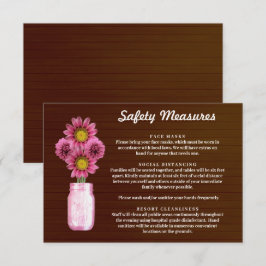 Donkere Roestige Roze Bloem Potten veiligheidsmaat Informatiekaartje