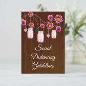 Donkere roestkleurige roze bloemenslingers Mason p Informatiekaartje (Staand voorkant)