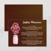 Donkere roestkleurige roze bloemige metselpot veil informatiekaartje (Voorkant / Achterkant)