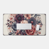 Donkere Romance Bourgogne Art Deco Bloemenzomer Bureaumat (Keyboard & Muis)