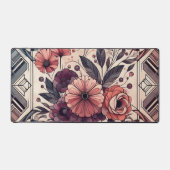 Donkere Romance Bourgogne Art Deco Bloemenzomer Bureaumat (Voorkant)