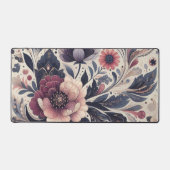 Donkere Romance Bourgogne Art Deco Bloemenzomer Bureaumat (Voorkant)