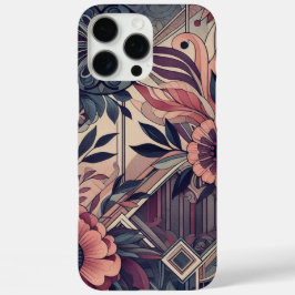 Donkere Romance Bourgogne Art Deco Bloemenzomer iPhone 16 Pro Max Hoesje