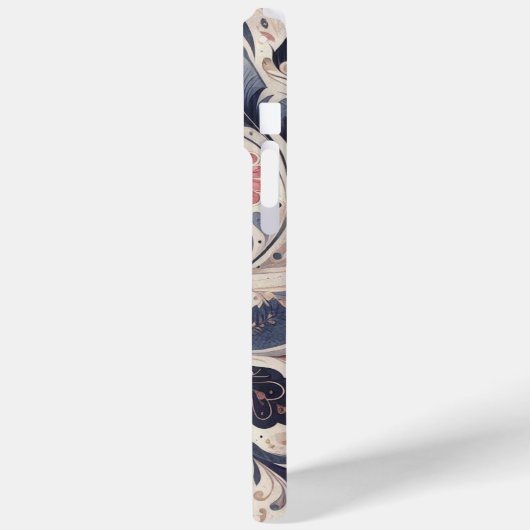 Donkere Romance Bourgogne Art Deco Bloemenzomer Case-Mate iPhone Case (Achterkant / Links)