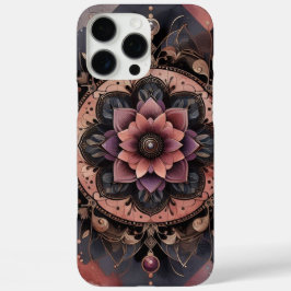 Donkere Romance Bourgogne Art Deco Bloemenzomer iPhone 16 Pro Max Hoesje