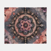 Donkere Romance Bourgogne Art Deco Bloemenzomer Fleece Deken (Voorkant (Horizontaal))