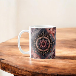 Donkere Romance Bourgogne Art Deco Bloemenzomer Koffiemok