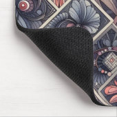 Donkere Romance Bourgogne Art Deco Bloemenzomer Muismat (Hoek)