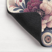 Donkere Romance Bourgogne Art Deco Bloemenzomer Muismat (Hoek)