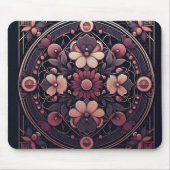 Donkere Romance Bourgogne Art Deco Bloemenzomer Muismat (Voorkant)