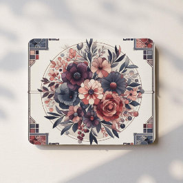 Donkere Romance Bourgogne Art Deco Bloemenzomer Muismat