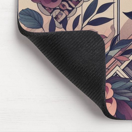 Donkere Romance Bourgogne Art Deco Bloemenzomer Muismat (Hoek)