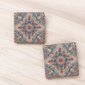 Donkere Romance Bourgogne Art Deco Bloemenzomer Stenen Onderzetter