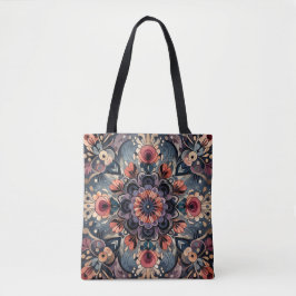 Donkere Romance Bourgogne Art Deco Bloemenzomer Tote Bag
