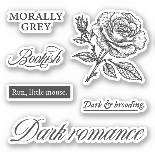 Donkere romance esthetisch sticker (Voorkant)