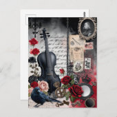 Donkere Romance gotische Vintage Briefkaart (Voorkant / Achterkant)