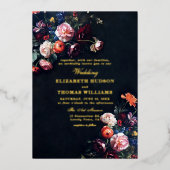 Donkere Romance Sprookje Moody Bloemen Lijst Bruil Folie Uitnodiging (Voorkant)