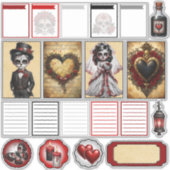 Donkere Romance Suiker Schedels 2 Sticker (Voorkant)