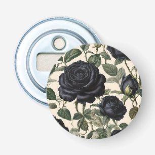 **"Donkere Romance: zwarte  provinciale Rozen"** Button Flesopener
