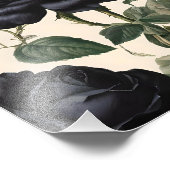 **"Donkere Romance: zwarte  provinciale Rozen"** Foto Afdruk (Hoek)