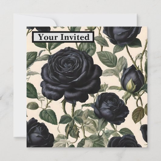 **"Donkere Romance: zwarte  provinciale Rozen"** Kaart (Voorkant)