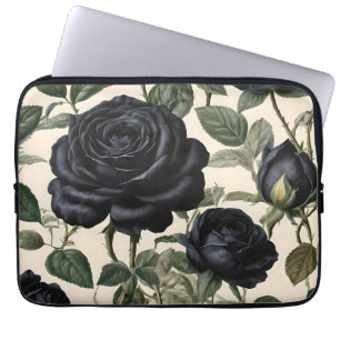 **"Donkere Romance: zwarte  provinciale Rozen"** Laptop Sleeve
